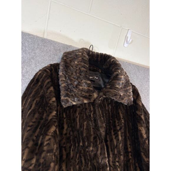 VTG Regent Park Leopard Cheetah Faux Fur Coat Womens Large Animal Print Winter - Picture 3 of 8